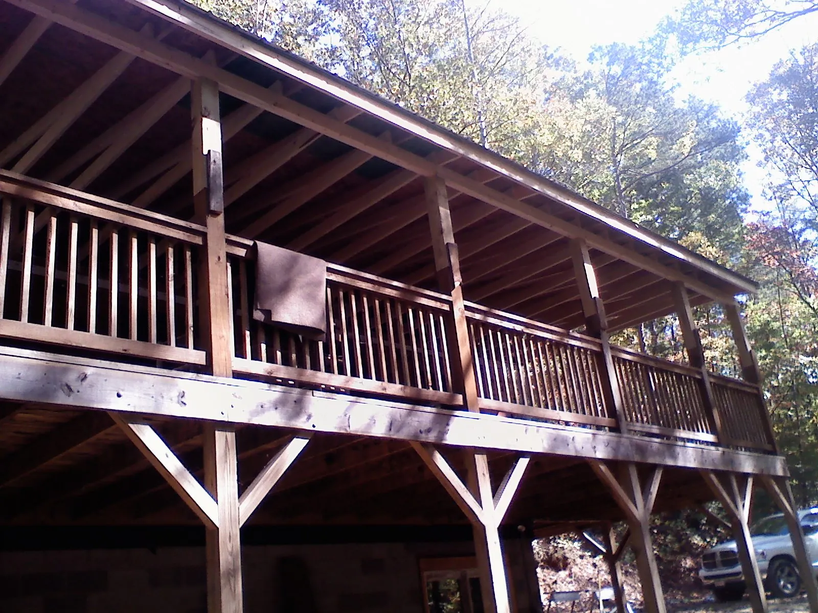Timber framing under a new elevated porch and deck — Roof Leak Repair in Fleischmanns by Roofing Brothers